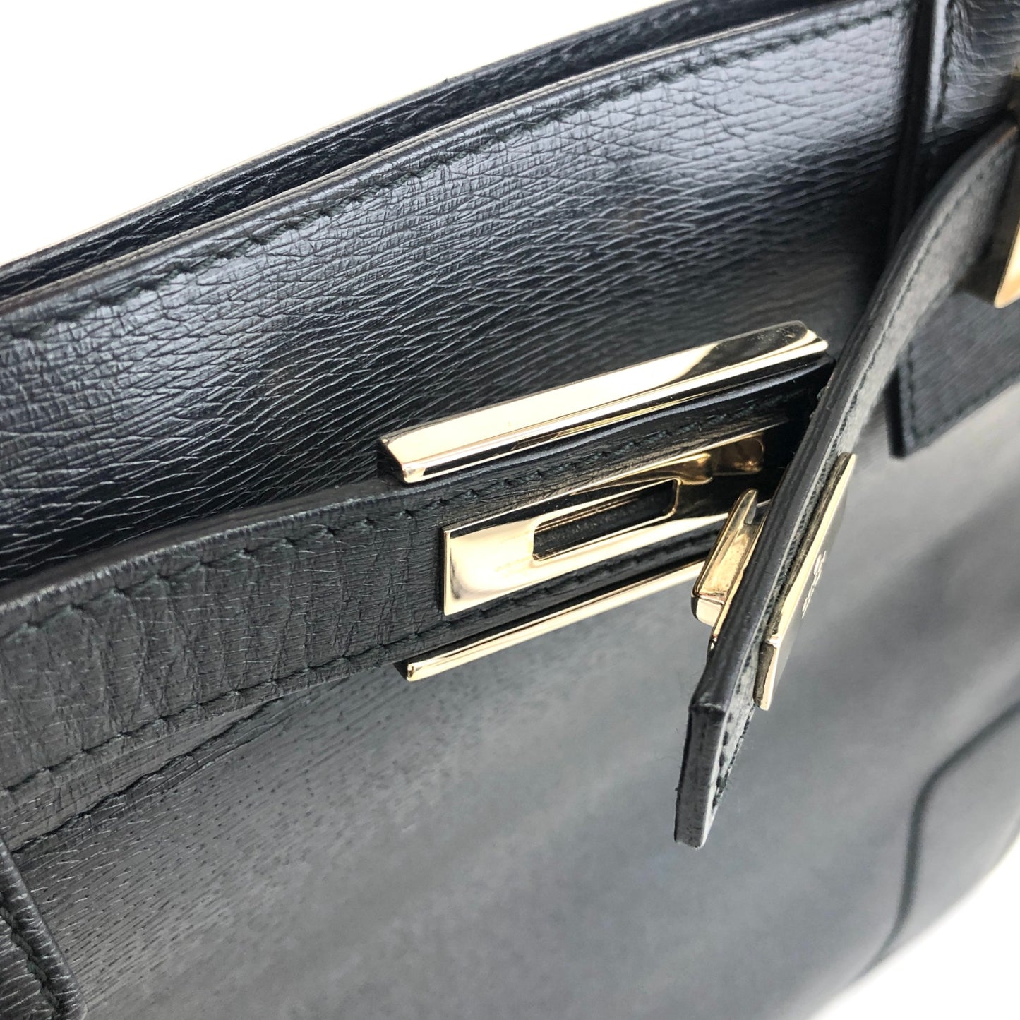 GUCCI Logo Handbag Black Vintage wmdsba