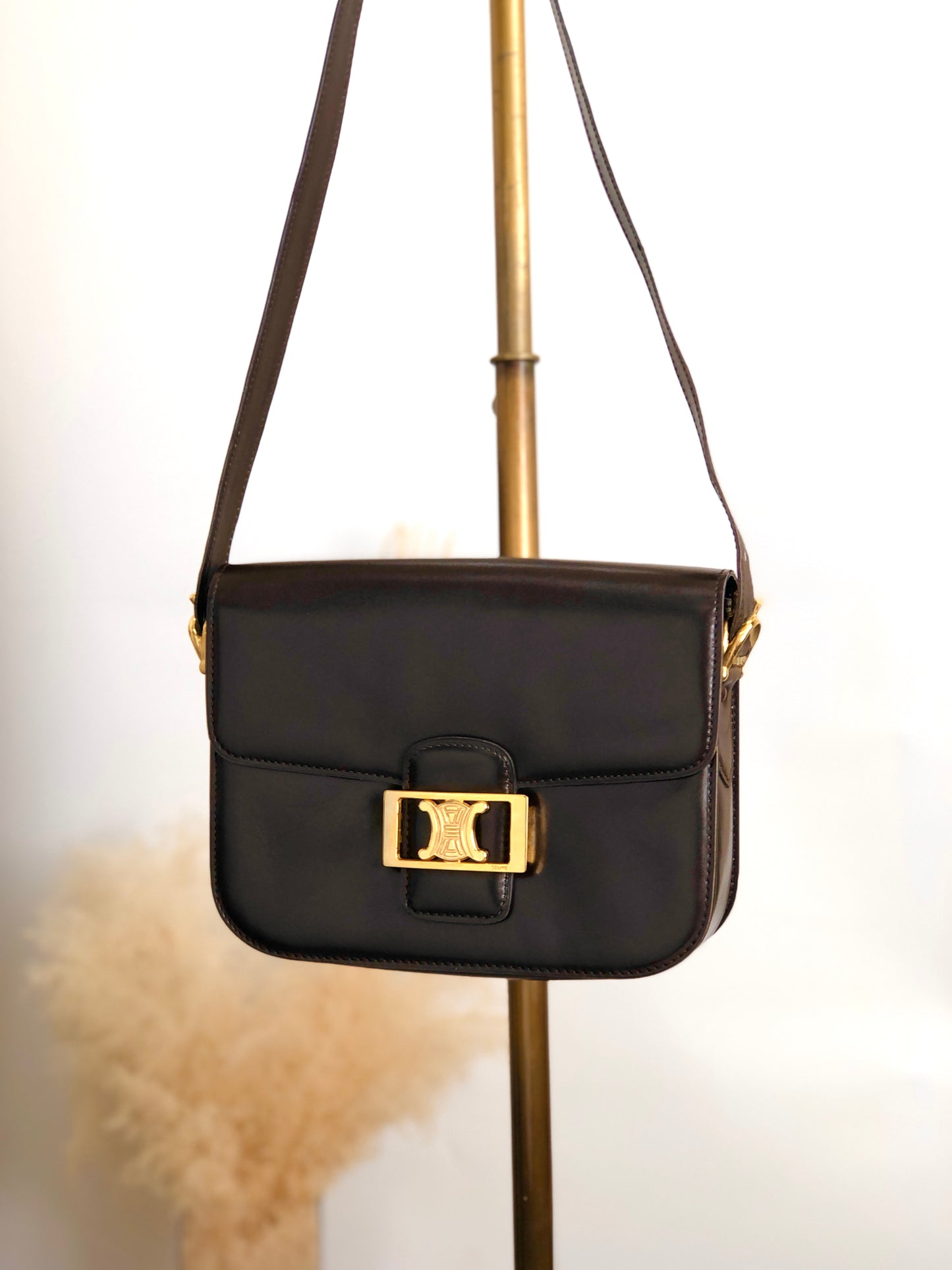 CELINE Triomphe Shoulder bag Brown Vintage xeaff4
