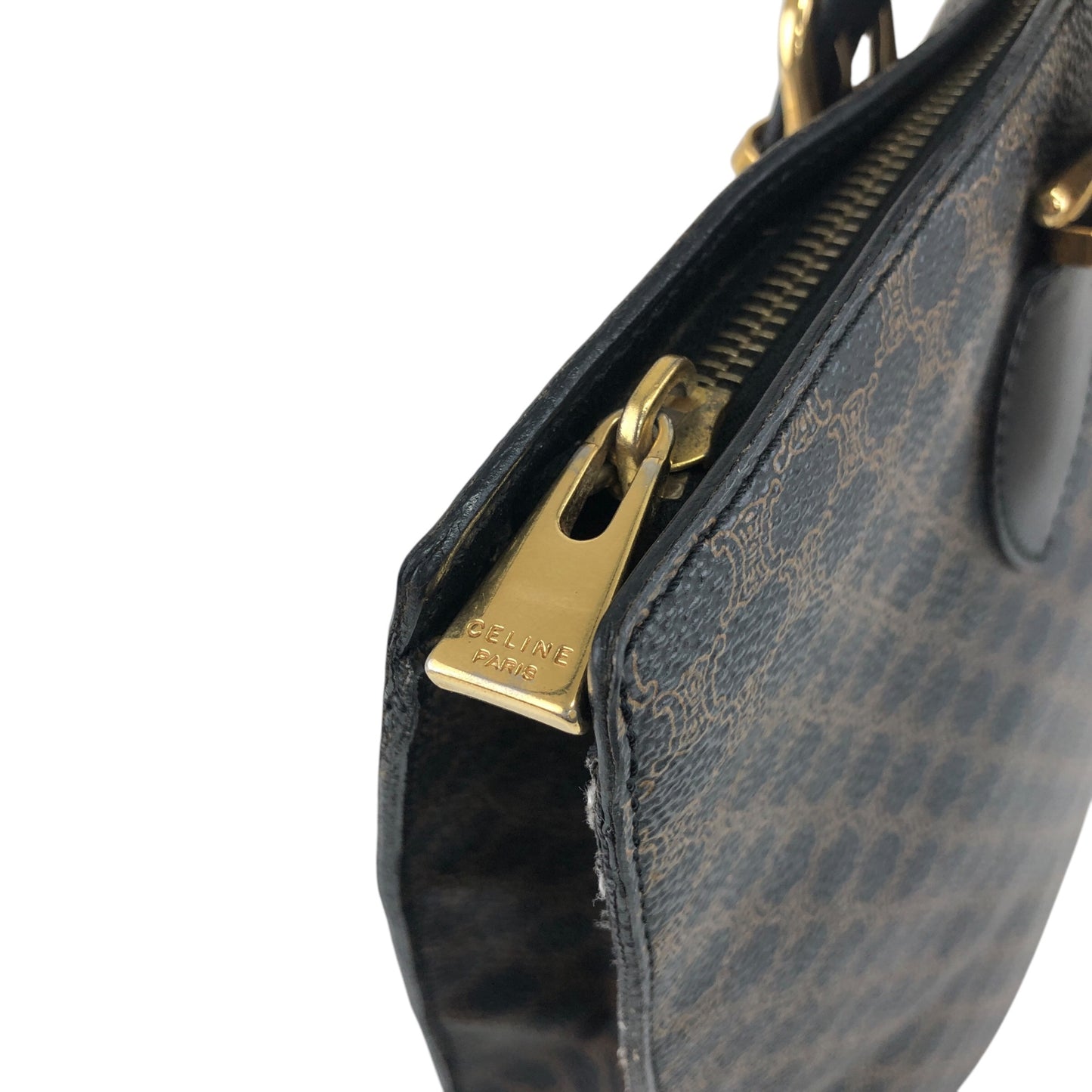 CELINE Macadam Blason Handbag Shoulder bag Black Vintage fhnsav