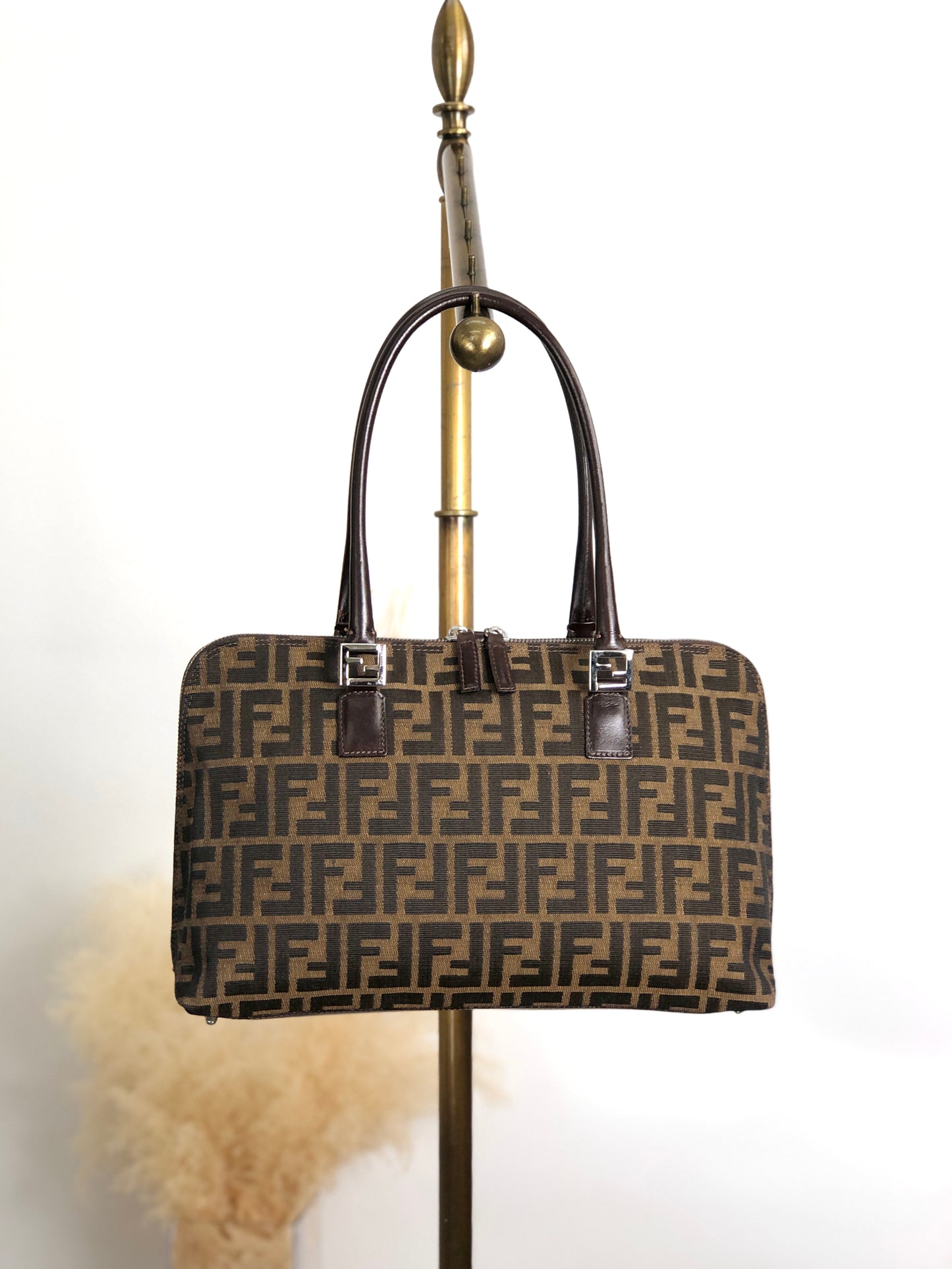 FENDI Shoulder bag Brown Vintage 3pcjz8