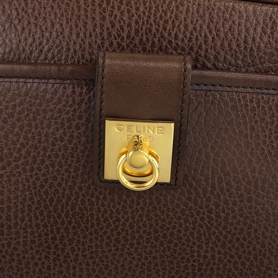 CELINE Gancini Shoulder bag Brown Vintage xdbhnp