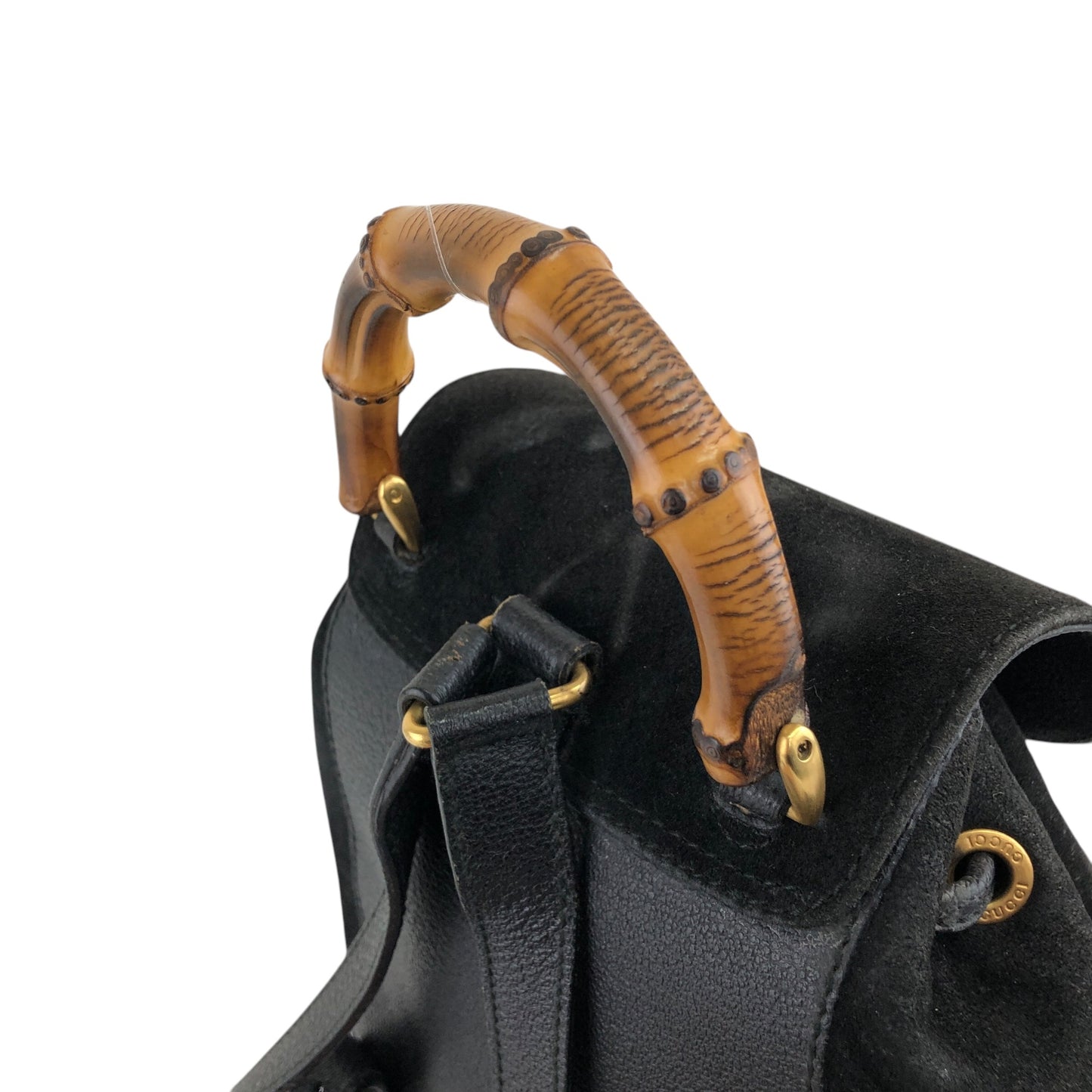 GUCCI Bamboo Backpack Black Vintage sb5ikr