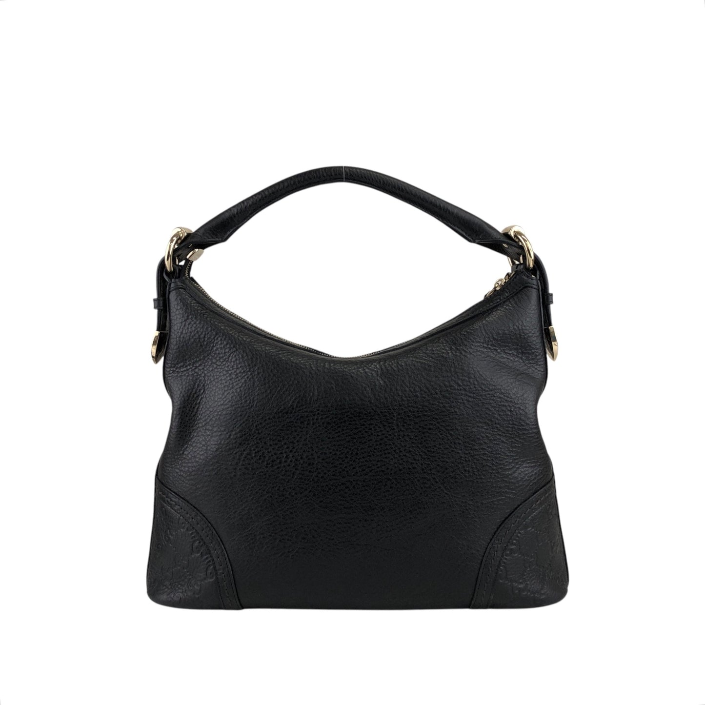 GUCCI Logo Shoulder bag Hobobag Black Vintage 7u7kf6