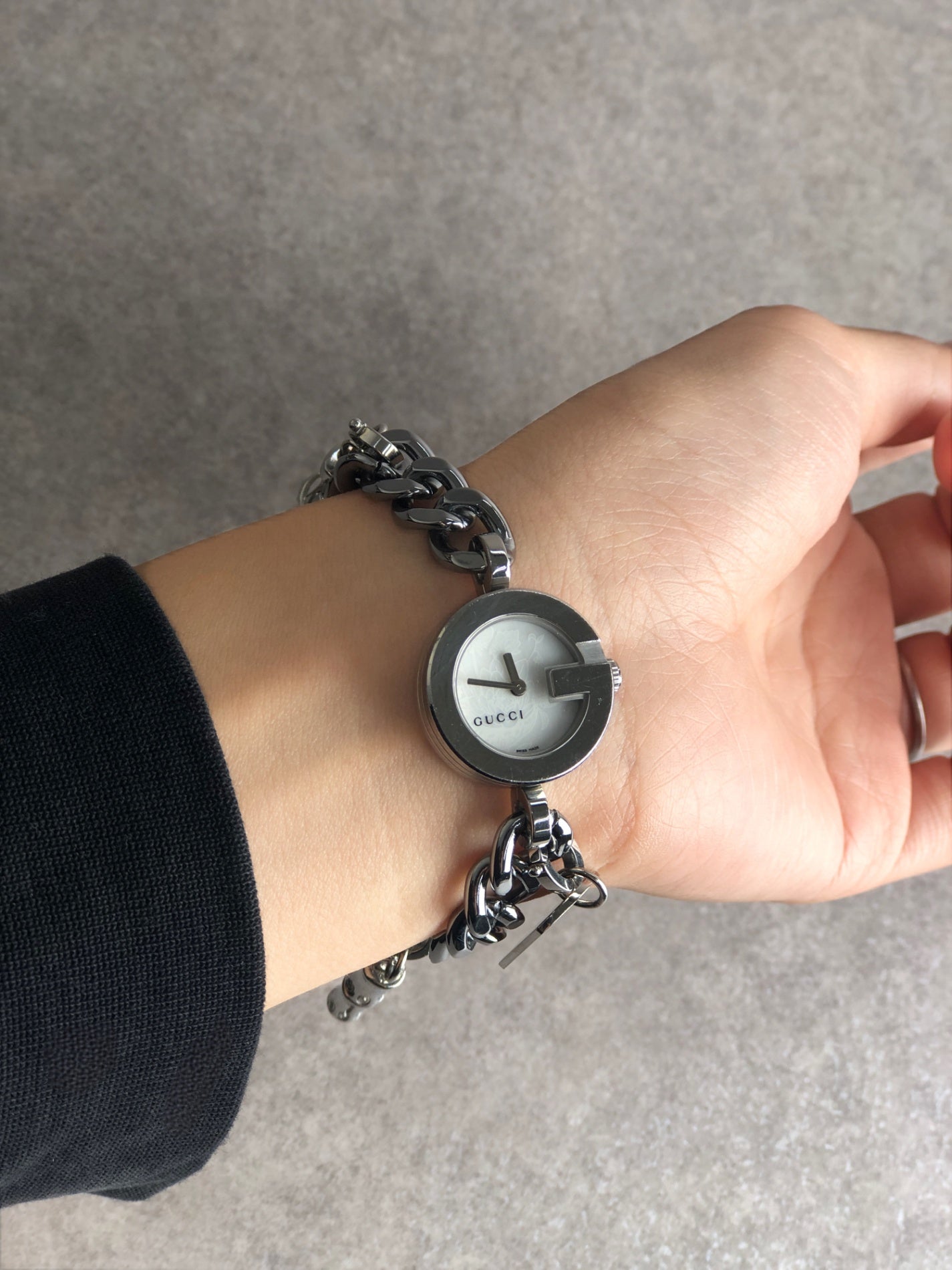 GUCCI Bracelet Watch Silver YA107 Vintage cku7id