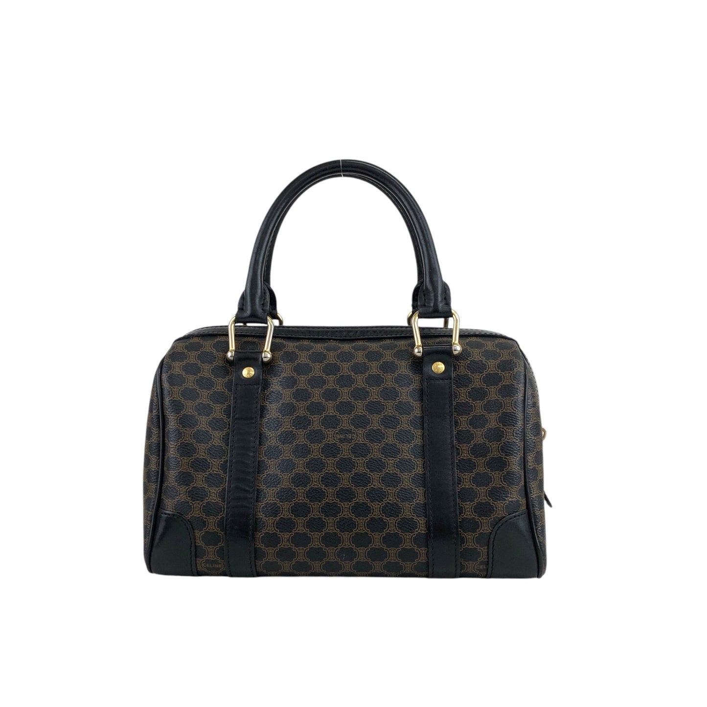 CELINE Macadam Blason Two-way Shoulder bag Boston bag Brown Vintage 5uamii
