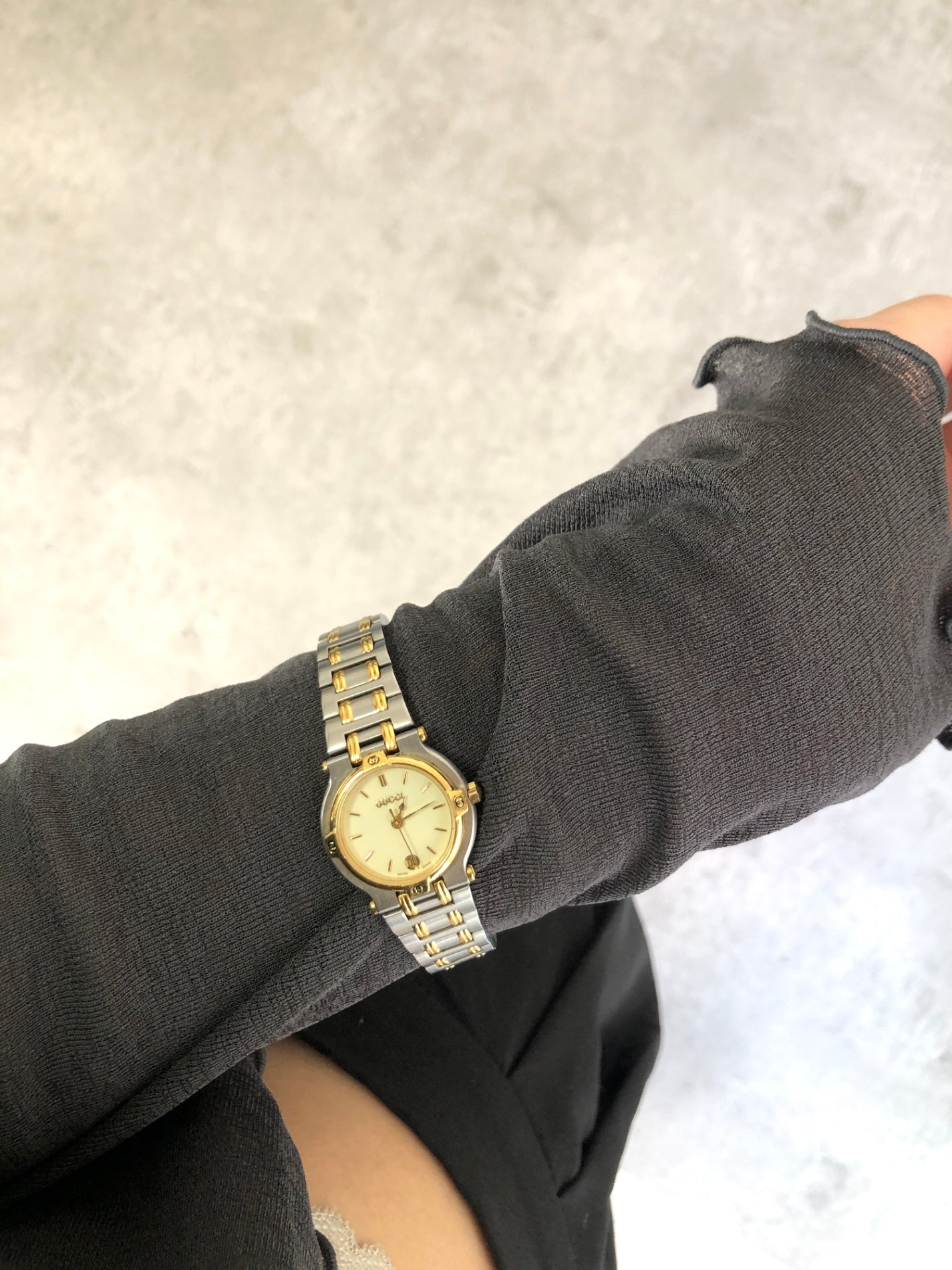 GUCCI Quartz Watch Silver×Gold 9000L Vintage y3rpf3