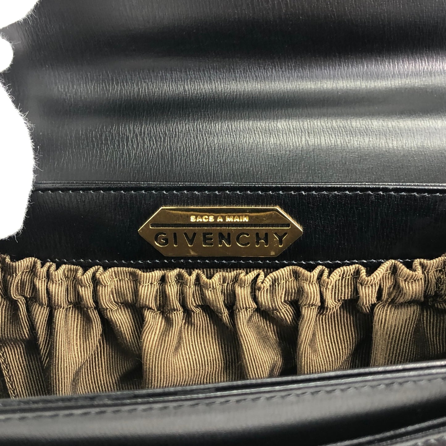 GIVENCHY Gancini Top Handle Handbag Black Vintage 3pv2af