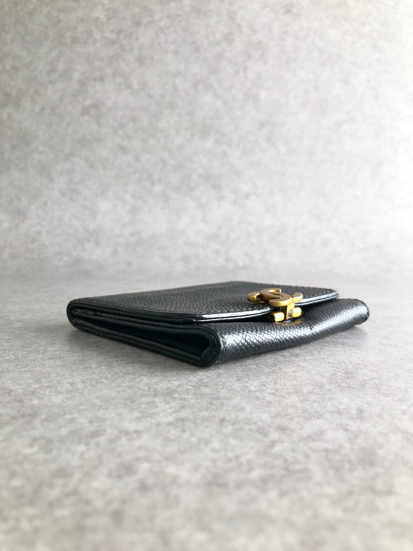 CHANEL Coco Mark 零錢包 黑色復古 zmnjmp