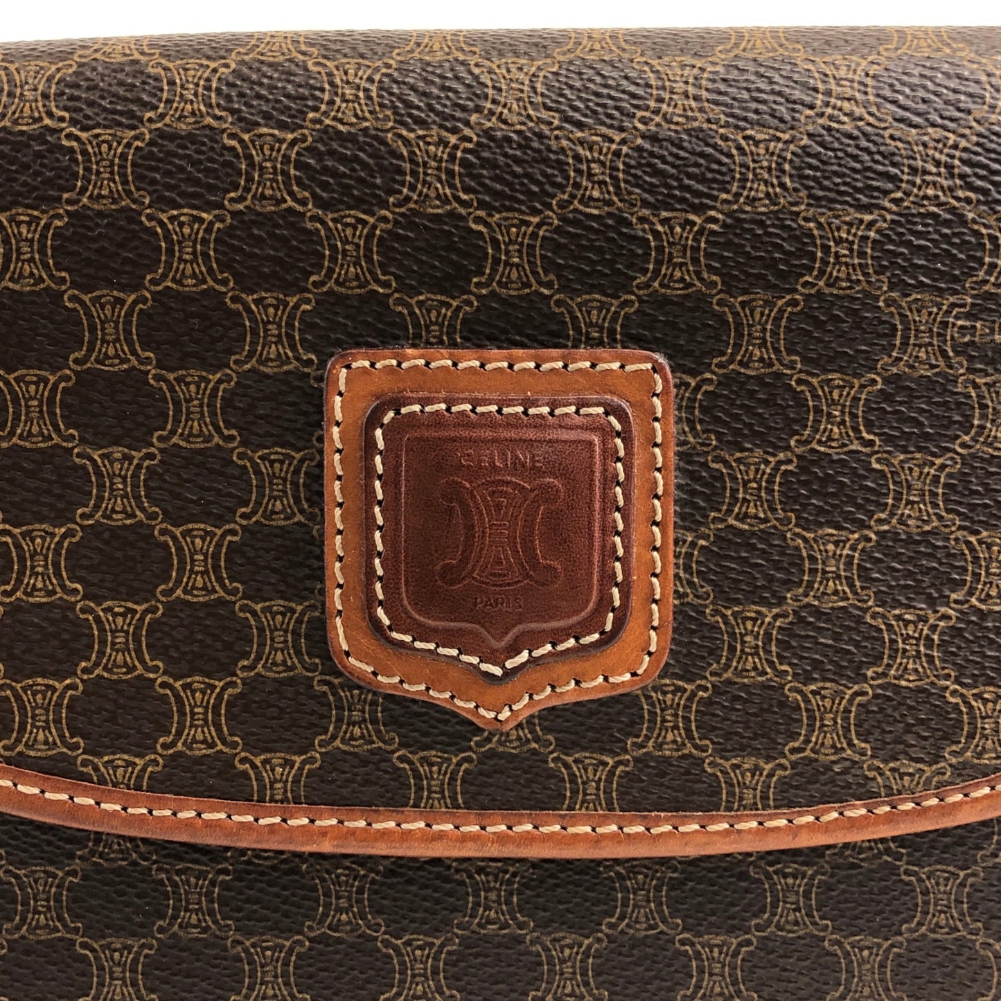 CELINE Macadam Blason Shoulder bag Brown Vintage ix2eki