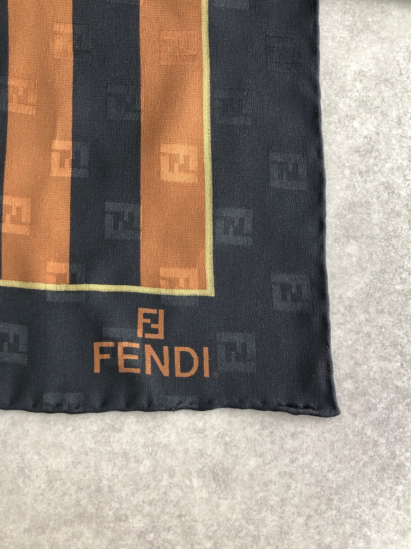 FENDI Pecan Scarf Brown×Black Vintage z3356g