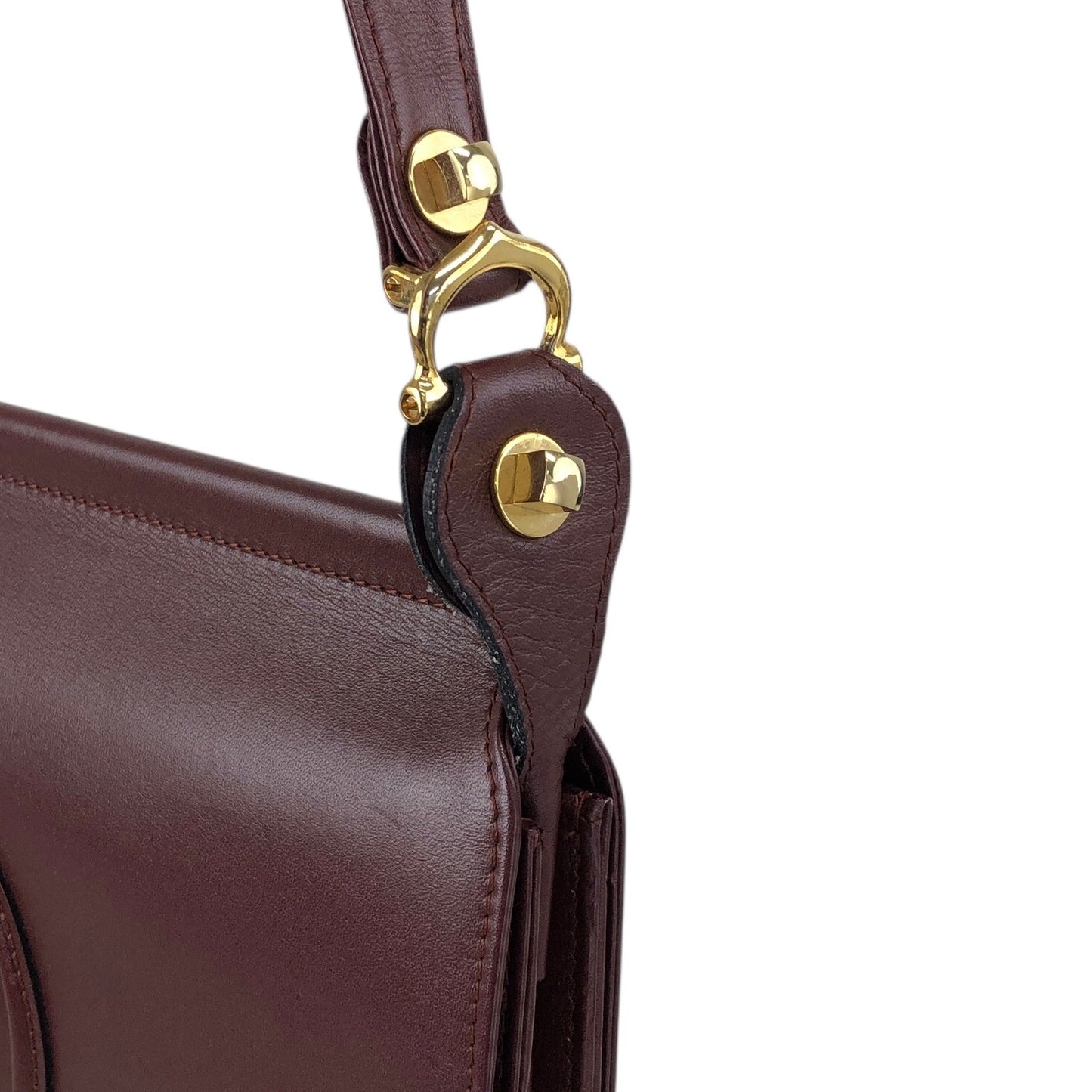 Cartier Logo Embossed Flap Shoulder bag Bordeaux Vintage hydpbp