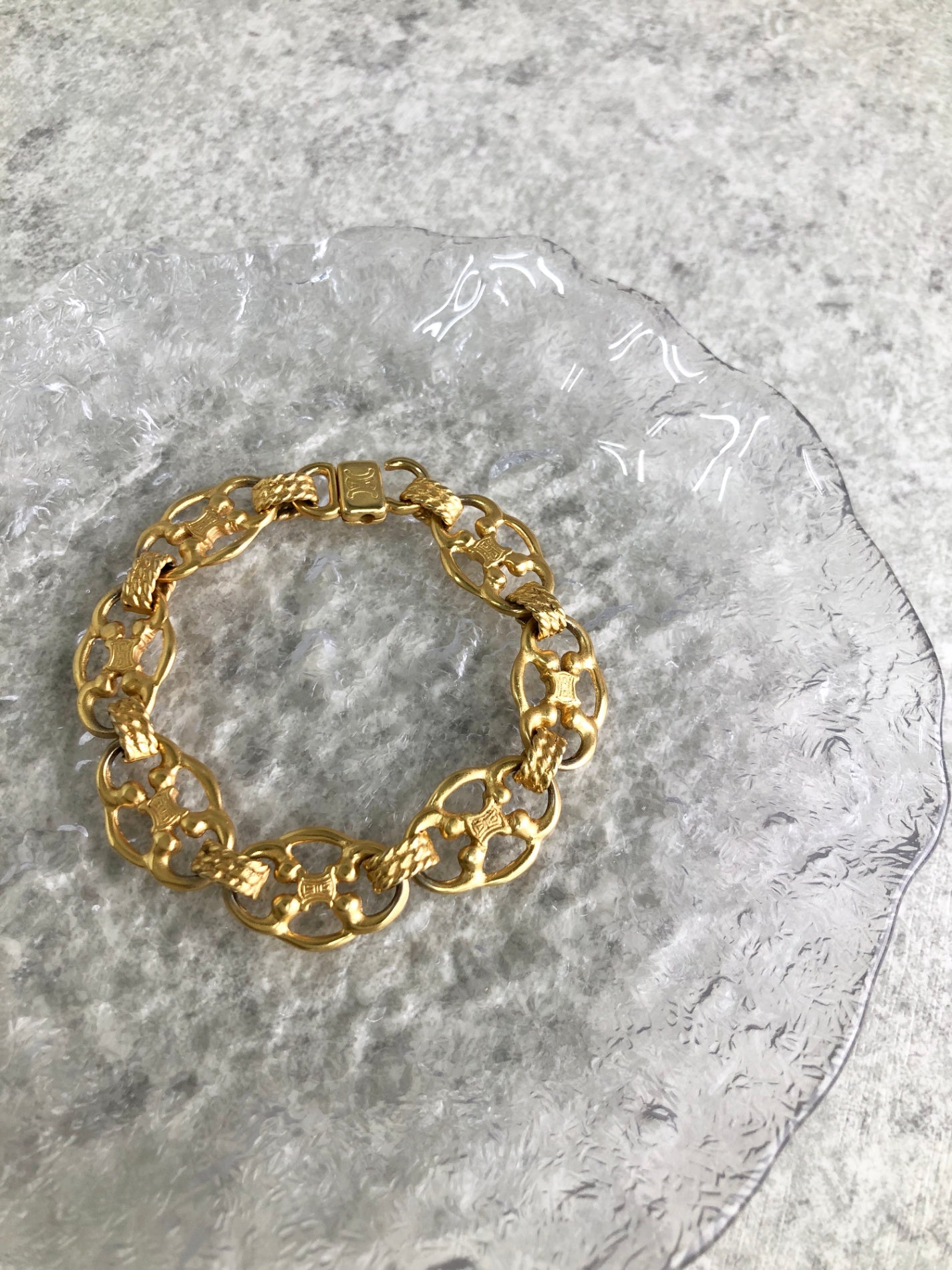 CELINE Blason 手鍊 金色復古 zp5bm5