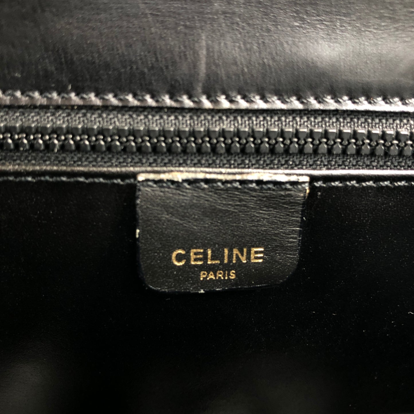 CELINE Front Buckle Shoulder bag Black Vintage 3nhdaw