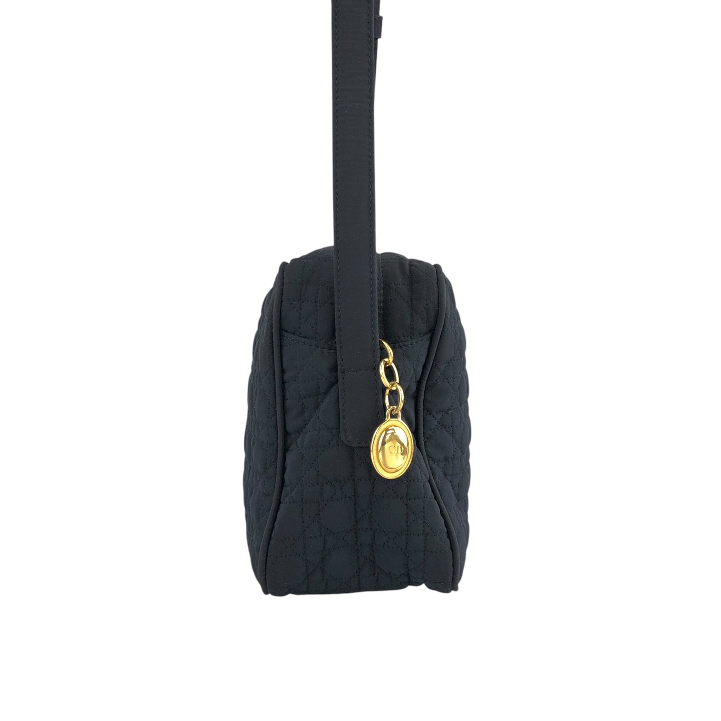 Christian Dior Cannage Logo Charm 單肩包 深海軍藍 復古 pdtnij