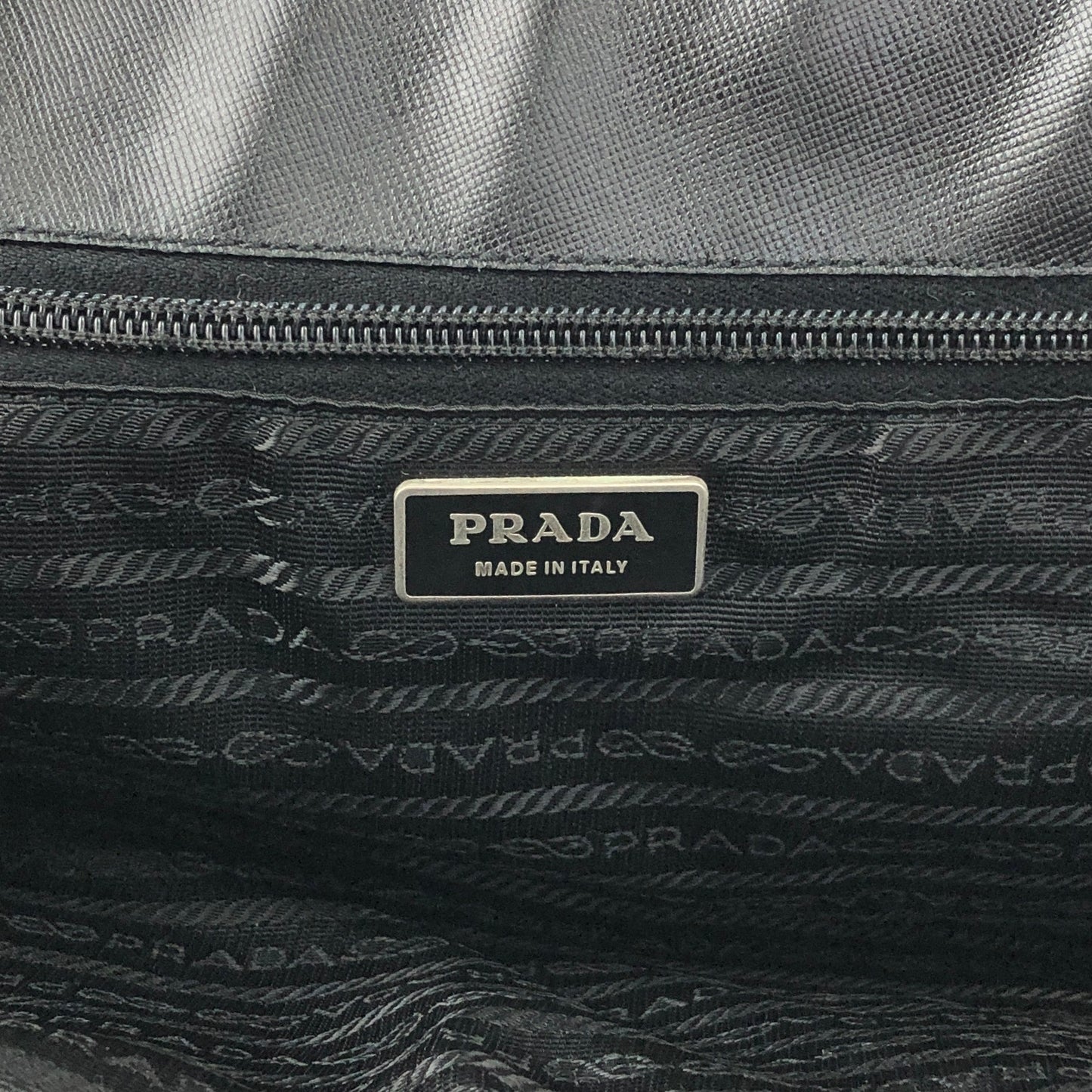 PRADA Triangle Logo Totebag Black Vintage syxbuh
