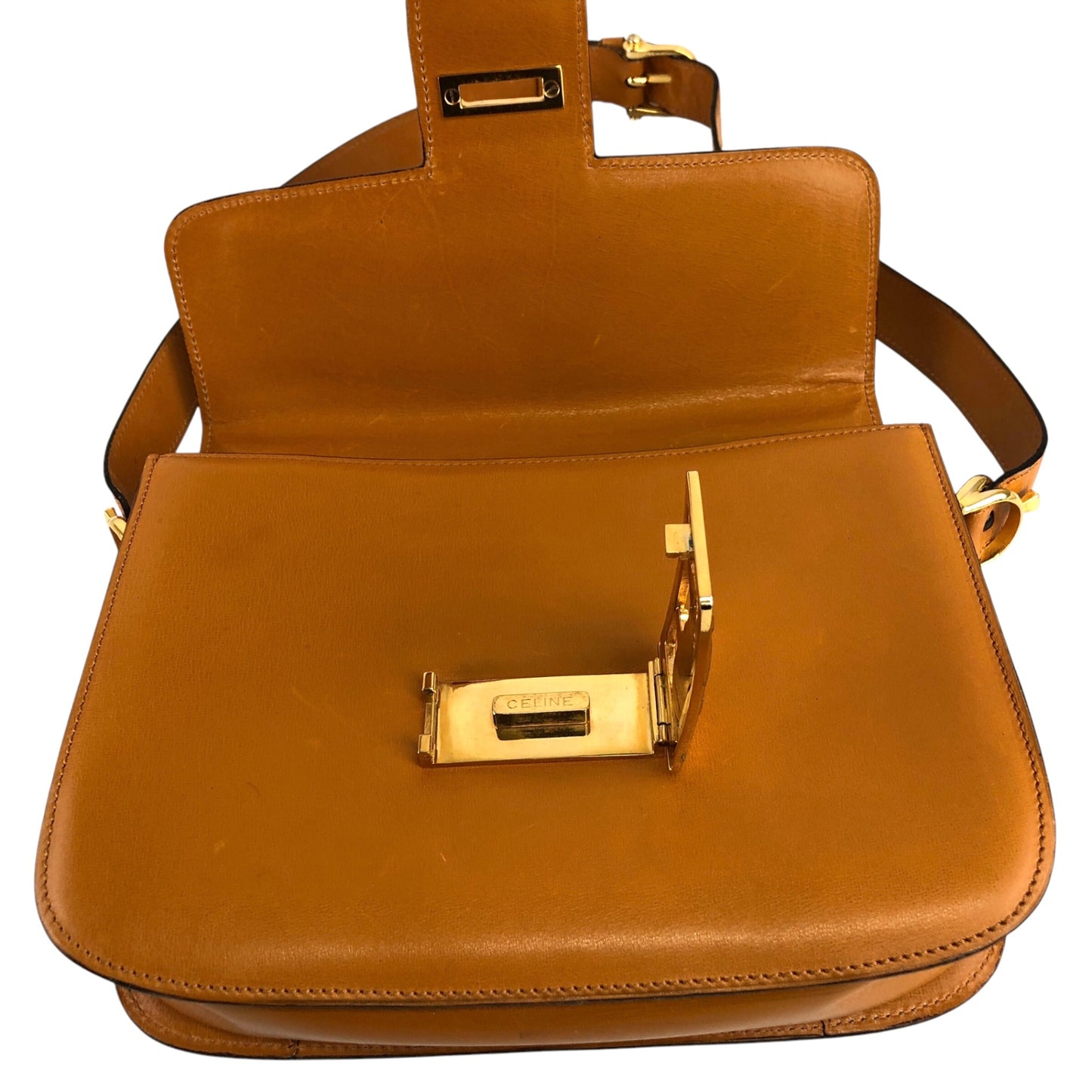 CELINE Horse Carriage Shoulder bag Camel Vintage uv4ggf