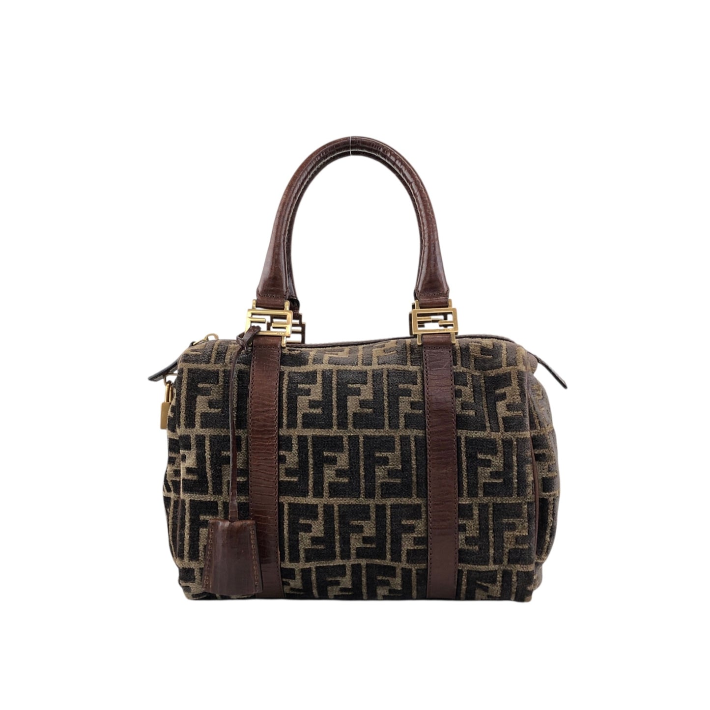 FENDI Zucca Small Boston bag Brown Vintage g7vd3e