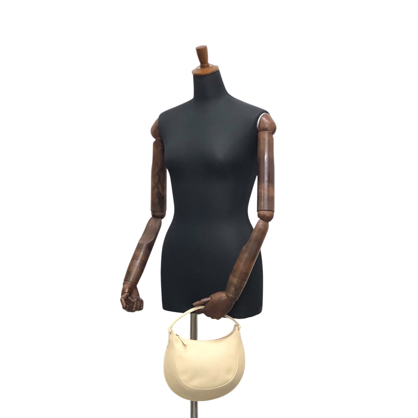 LOEWE Logo Embossed Shoulder bag Hobobag Ivory Vintage 4kksw6