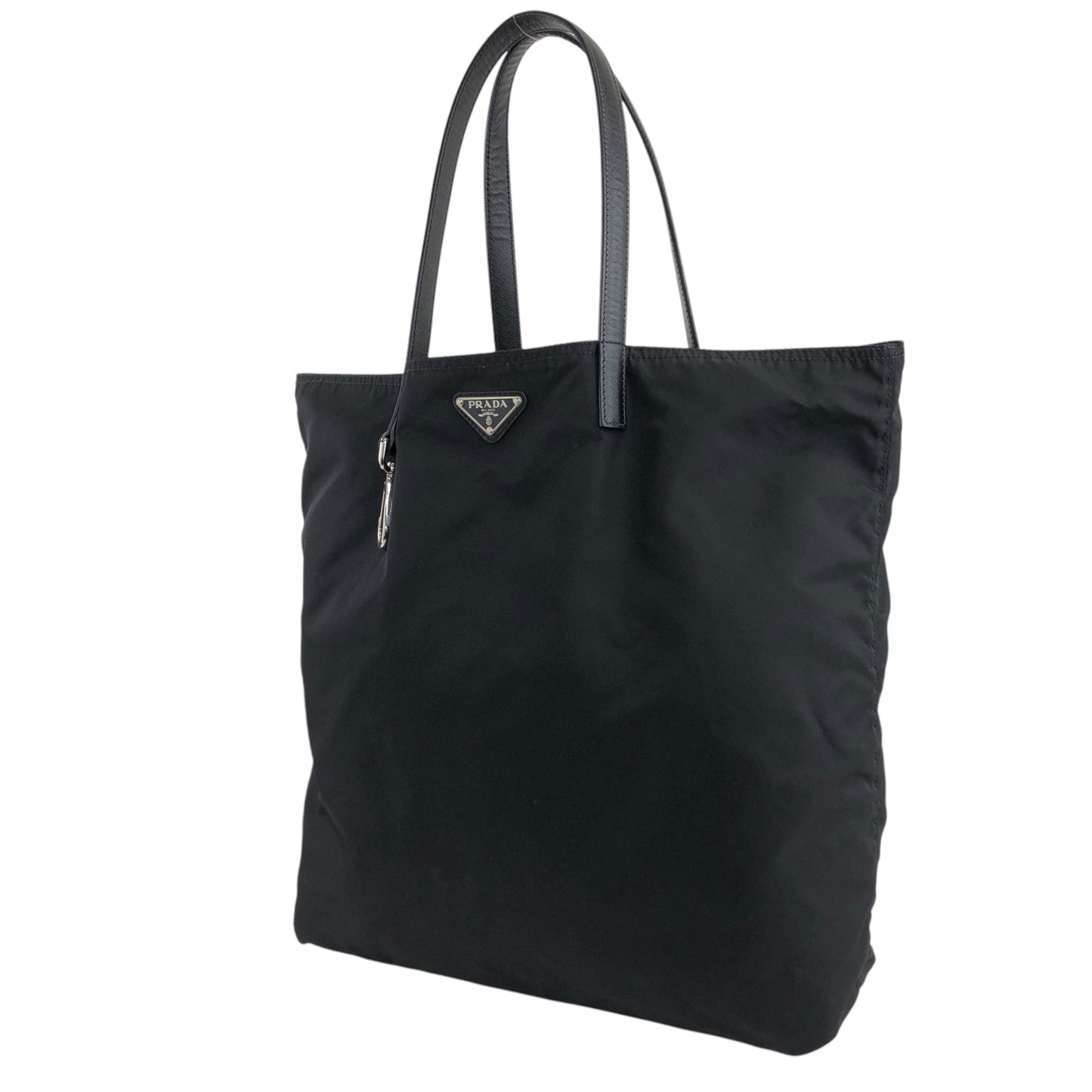PRADA Triangle Logo Totebag Shoulder bag Black Vintage i2pusx
