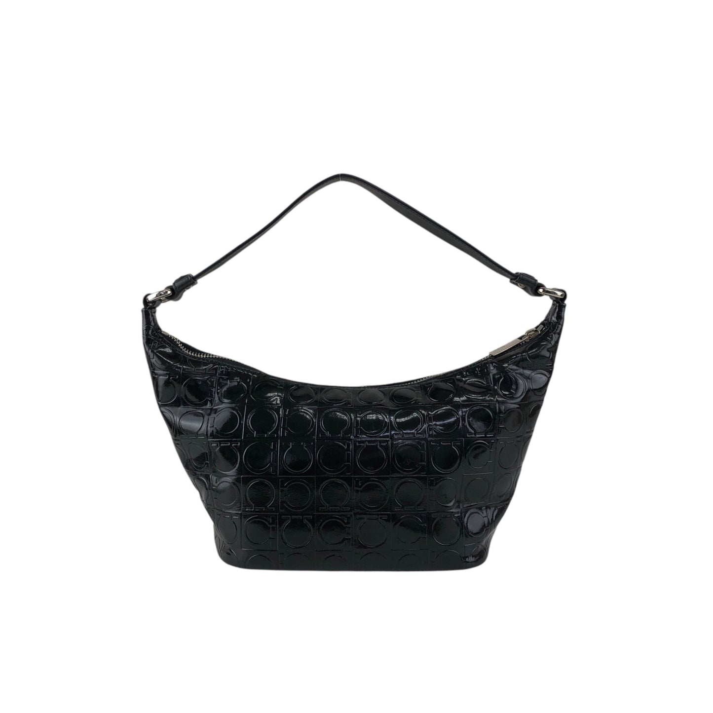 Salvatore Ferragamo Gancini Handbag Black Vintage 46khvf