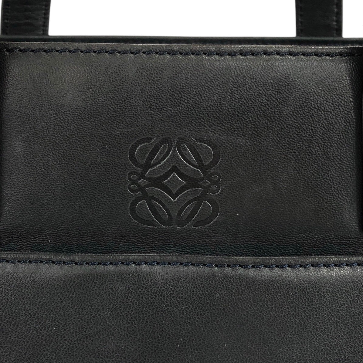 LOEWE 標誌壓花手提包 深海軍藍 復古 fgfjhr