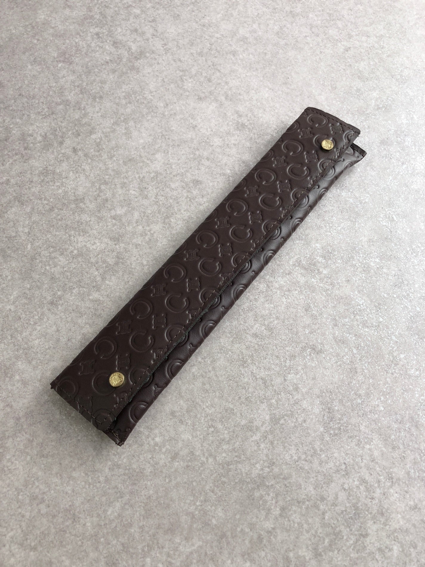CELINE Hand fan Brown Vintage 2arjak