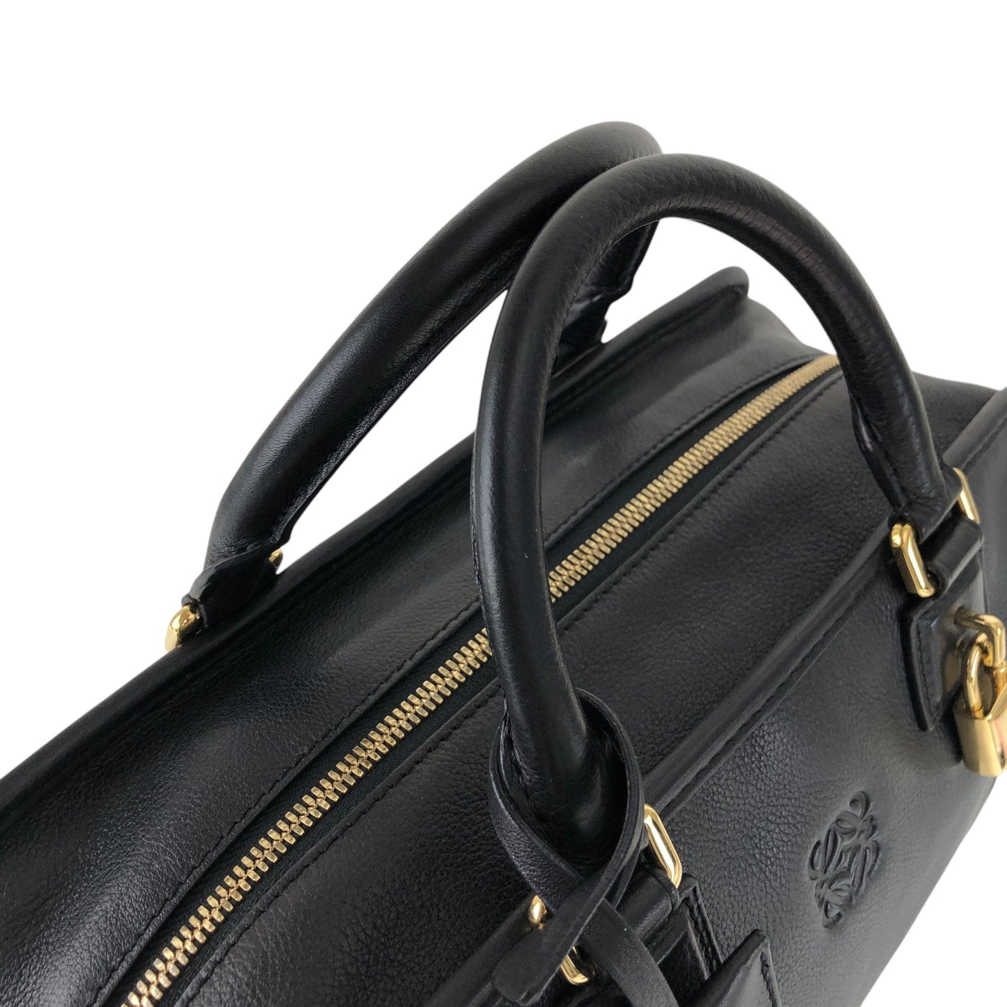 LOEWE Anagram Two-way Handbag Shoulder bag Boston bag Black Vintage uce58h