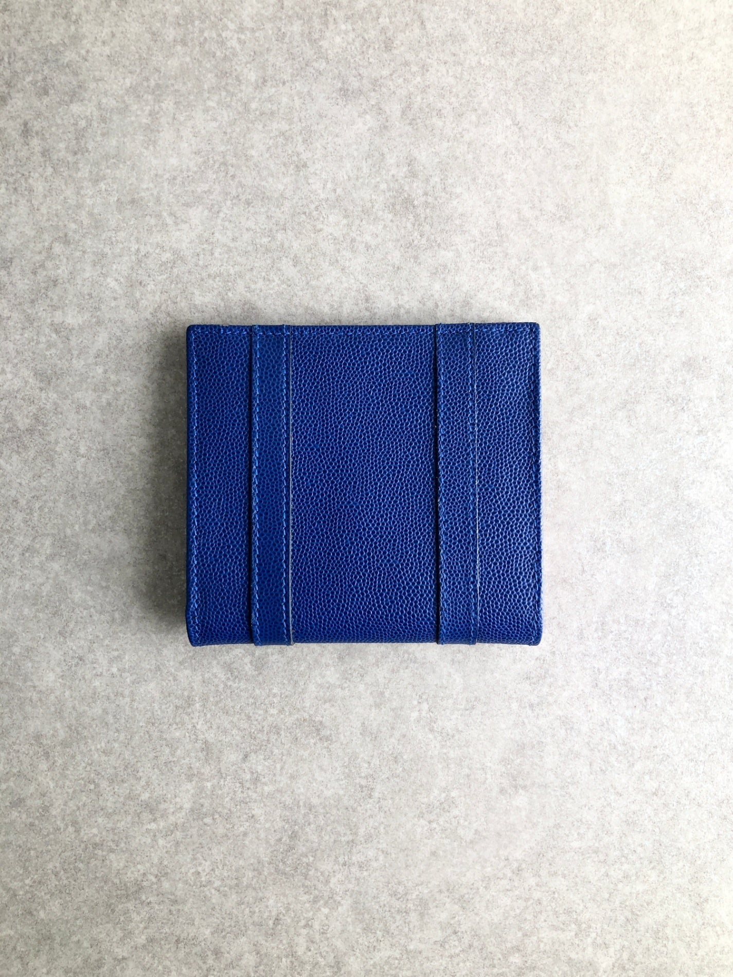CELINE Blason Folded Wallet Blue Vintage 8k5sbu