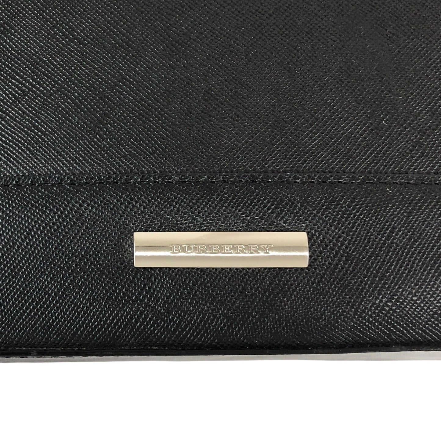 BURBERRY Logo Side Pocket Handbag Black Vintage bugrks