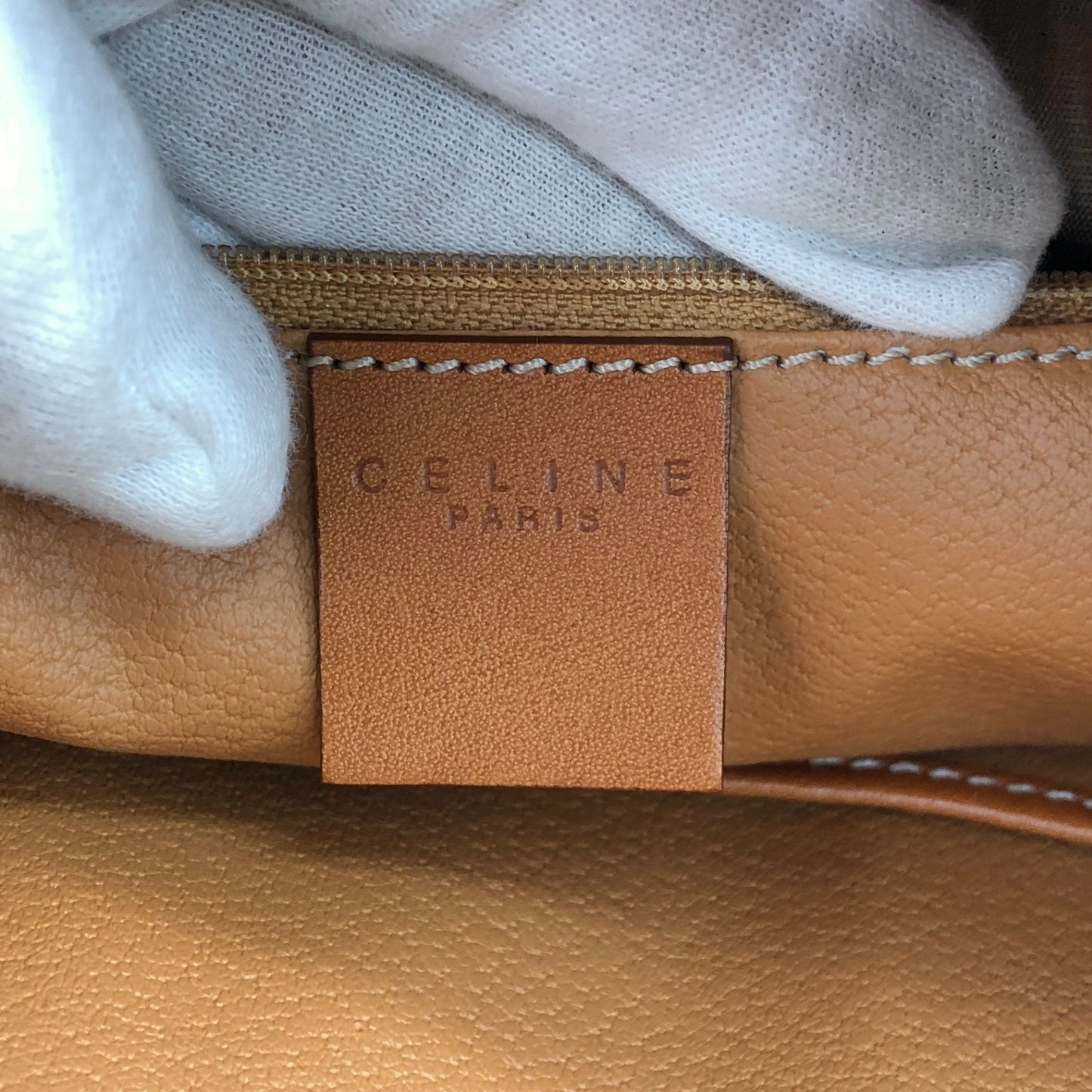 CELINE Macadam Handbag Boston bag Brown Vintage tj7utz
