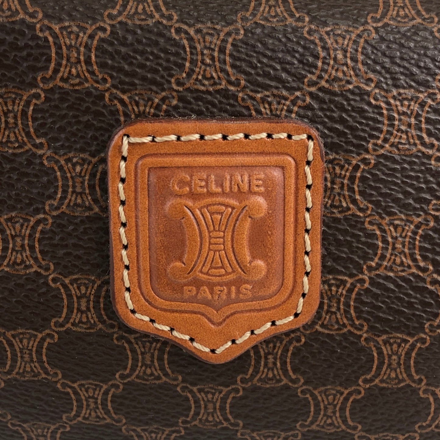 CELINE Macadam Blason Pouch Brown Vintage chci53