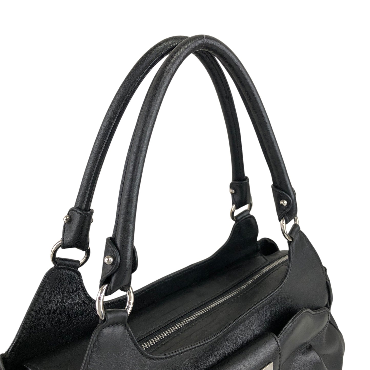 Salvatore Ferragamo Gancini Handbag Black Vintage ehywma