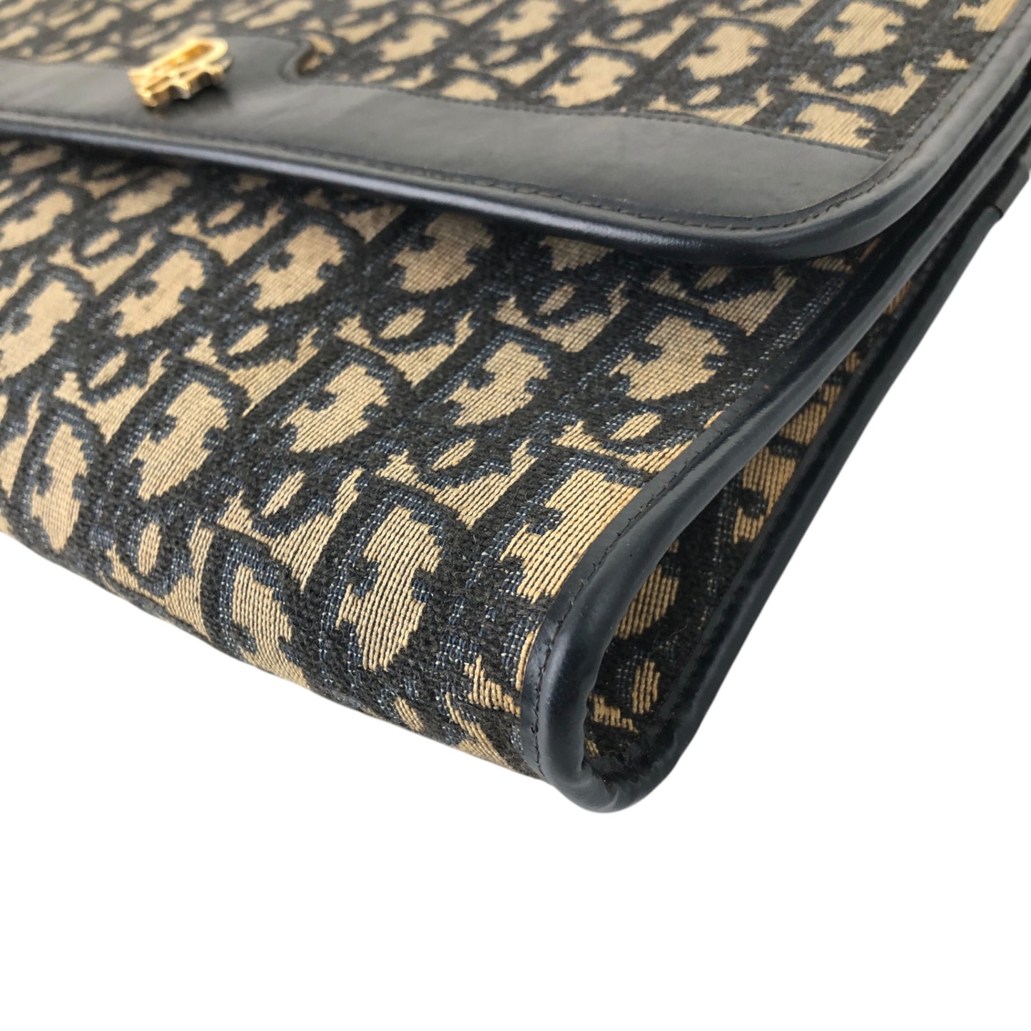 Christian Dior Trotter Chain Shoulder bag Navy Vintage xsjebd