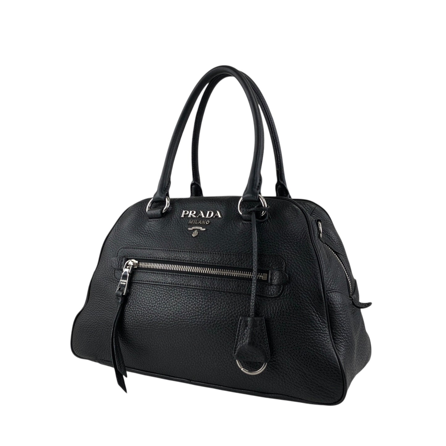 PRADA Logo Two-way Boston bag Shoulder bag Black Vintage sgghkm