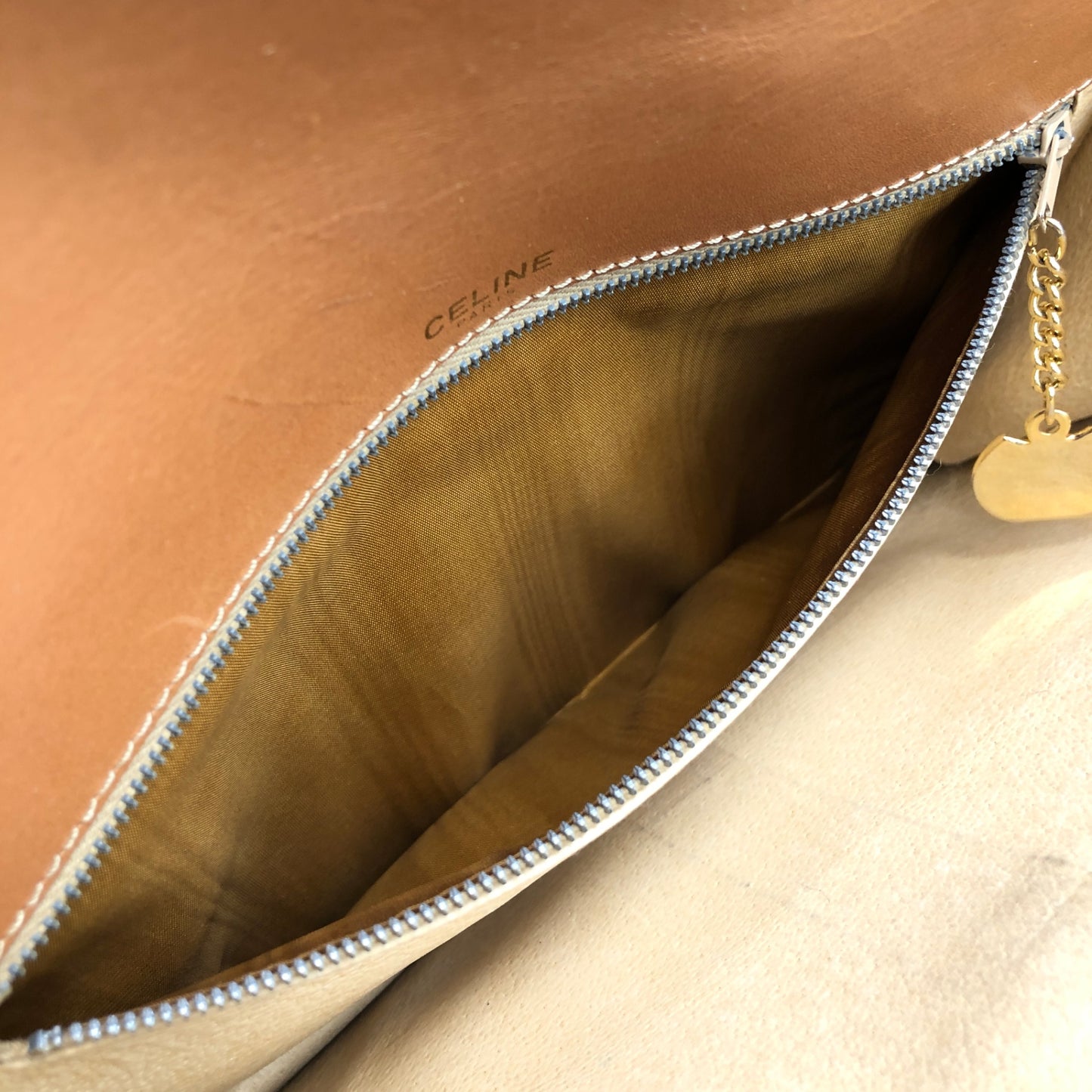 CELINE Macadam Flap Shoulder bag Brown Vintage wagmgy
