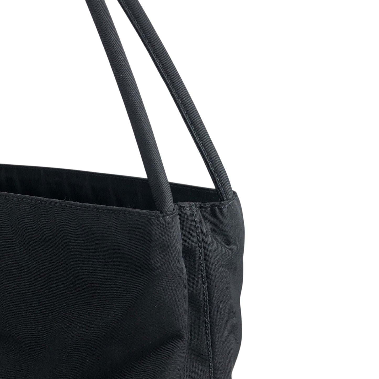 PRADA Triangle Logo Shoulder bag Black Vintage cdactr