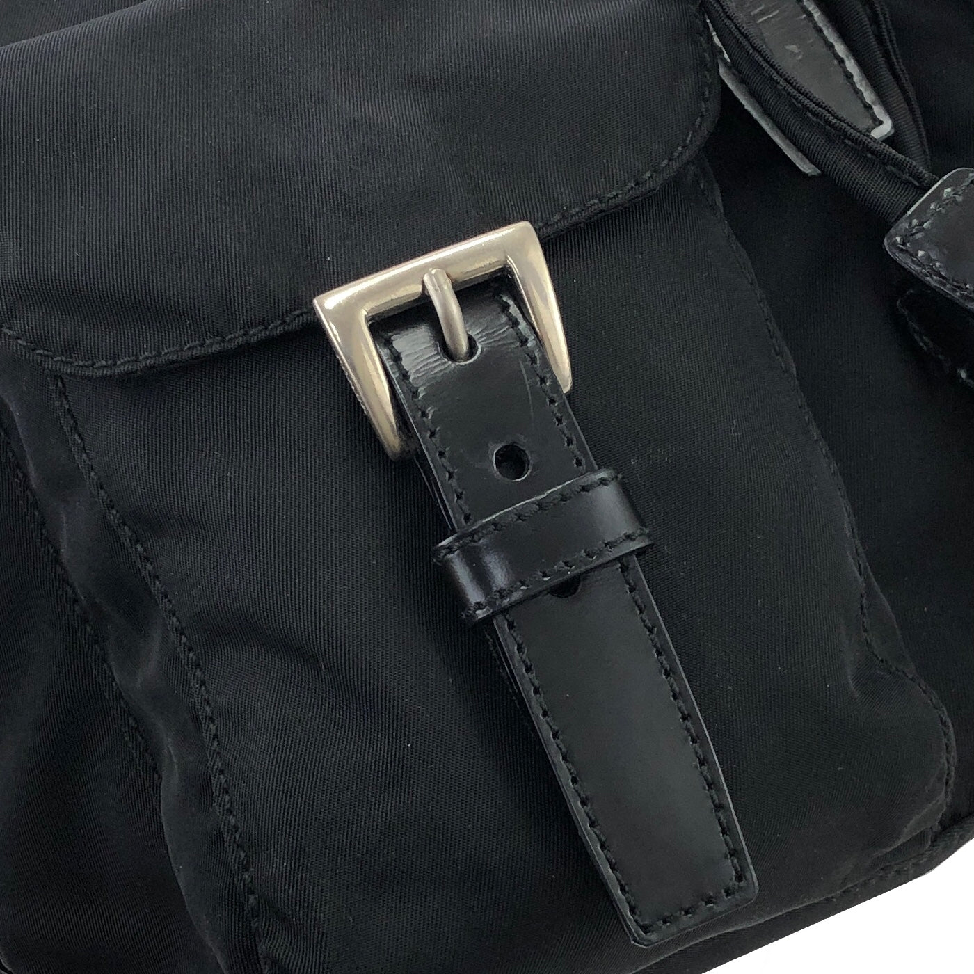 PRADA Triangle Logo Nylon Backpack Black Vintage e87423