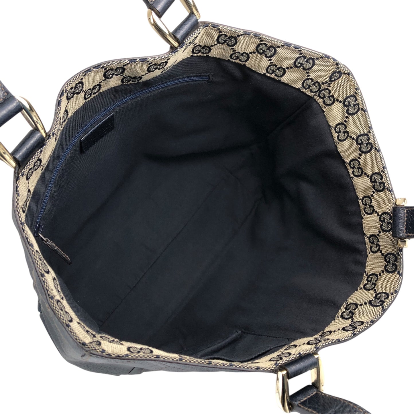 GUCCI Horse Bit Totebag Navy Vintage kftpgd
