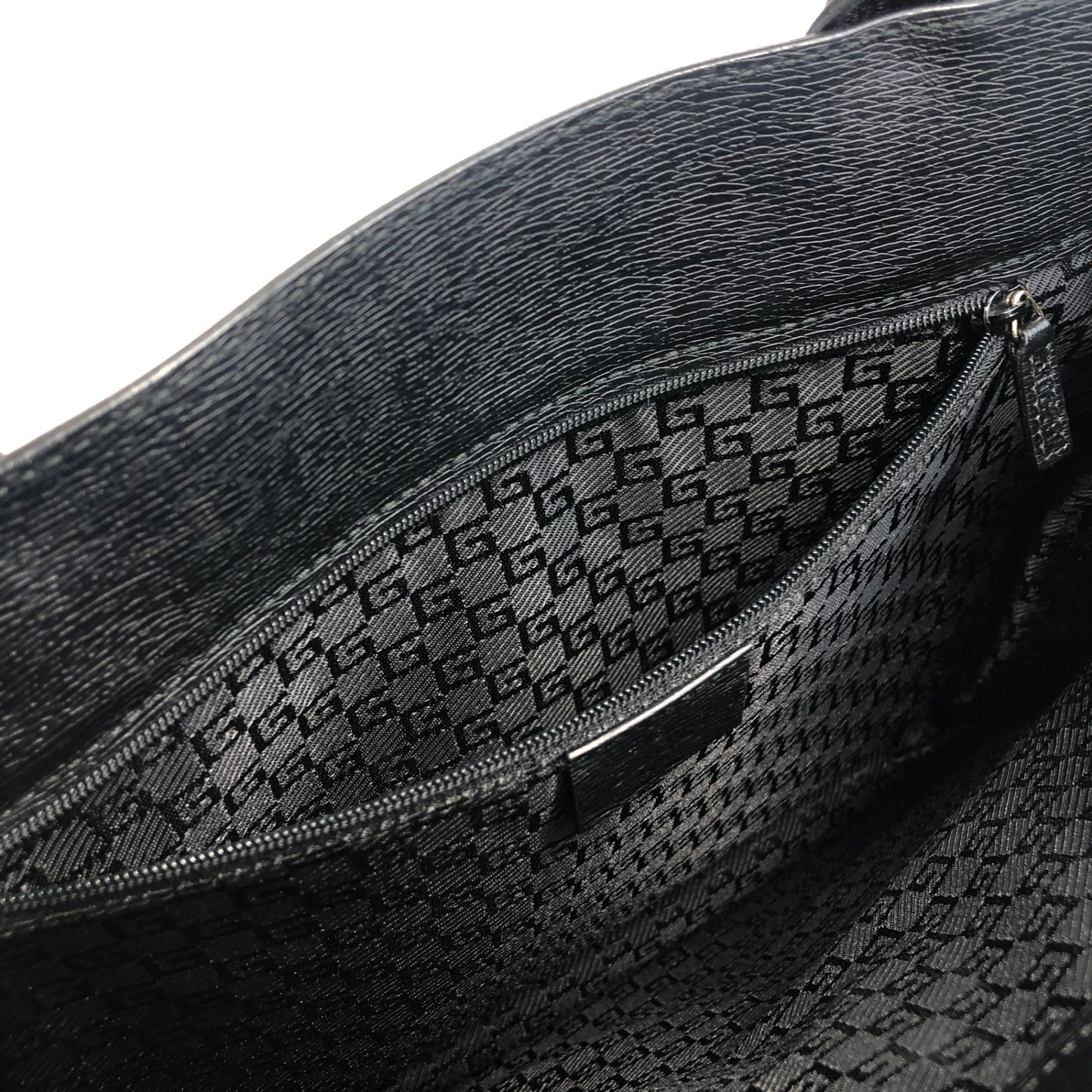 GUCCI Logo Handbag Black Vintage wmdsba