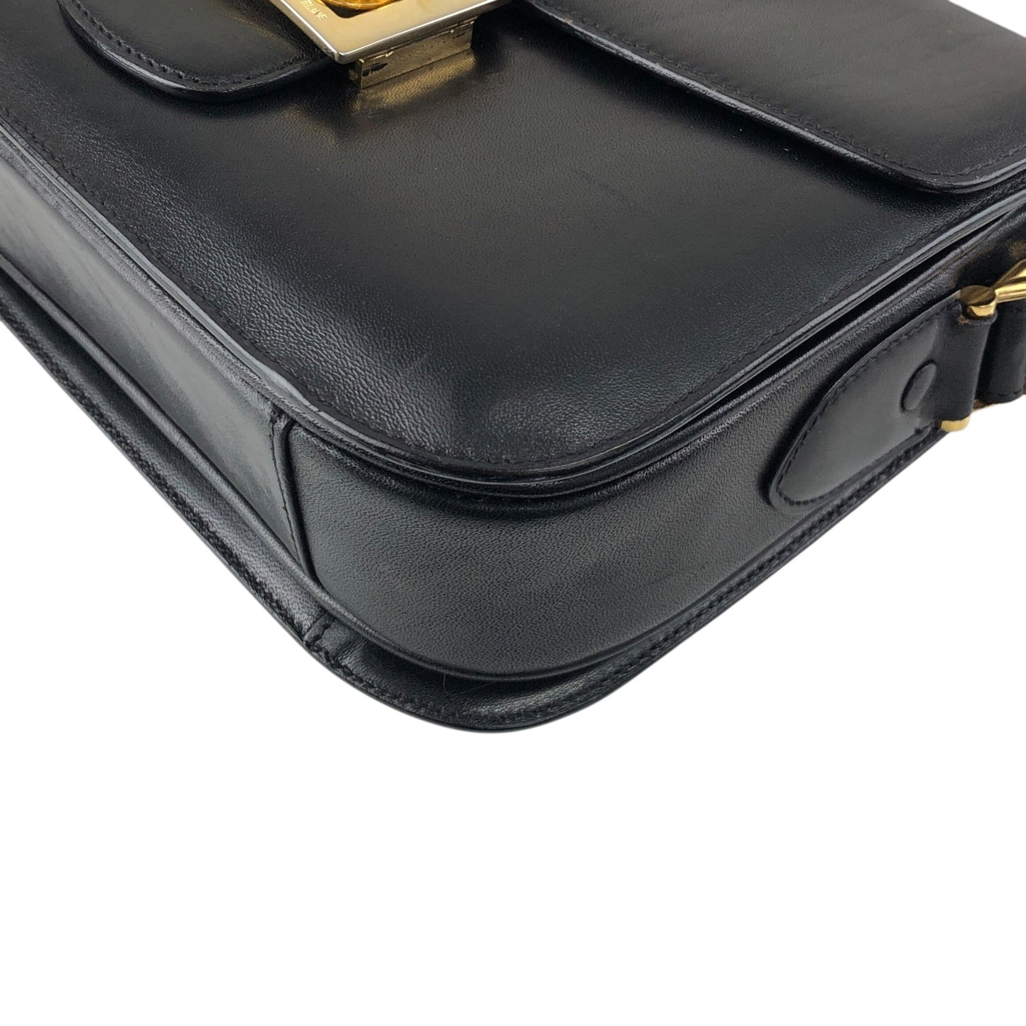 CELINE Horse Carriage Crossbody Shoulder bag Black Vintage mimnwz