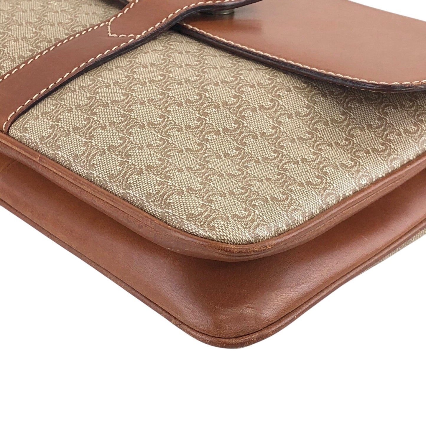 CELINE Macadam Blason Shoulder bag Beige Vintage hwdc65