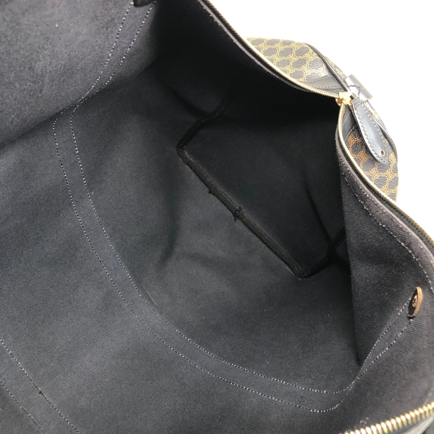 CELINE Macadam Blason Boston bag Handbag Black Vintage 65wsnj