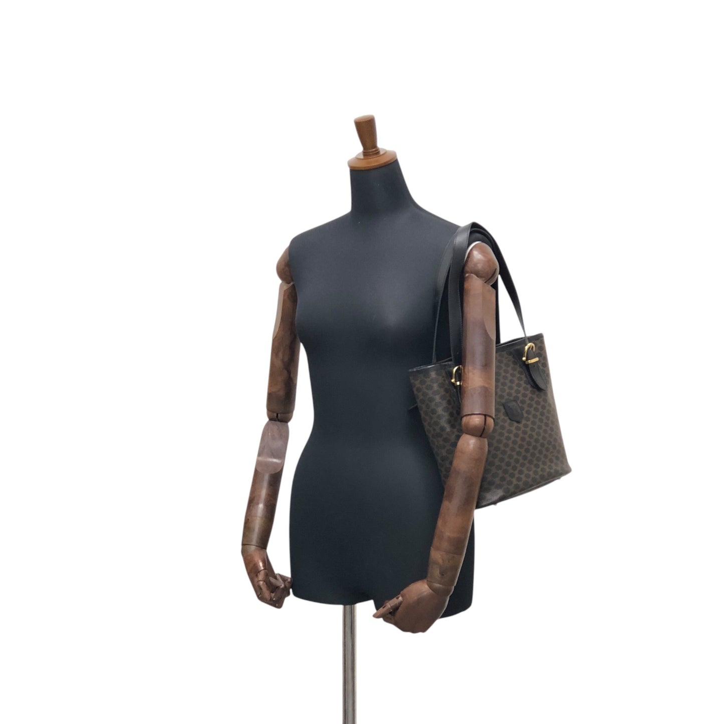 CELINE Macadam Blason Shoulder bag Totebag Black Vintage ean3kc