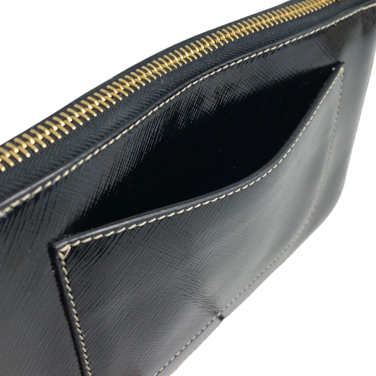 PRADA Triangle Logo Two-way Small Handbag Shoulder bag Black Vintage 4ndzyf