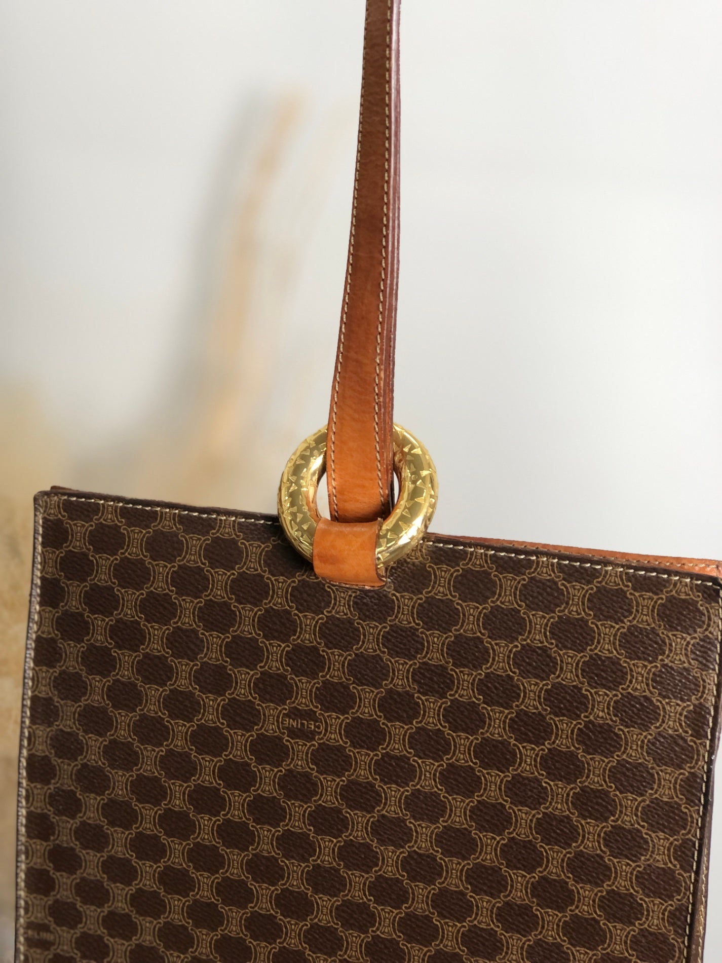 CELINE Macadam Starball Shoulder bag Brown Vintage nkgcwh