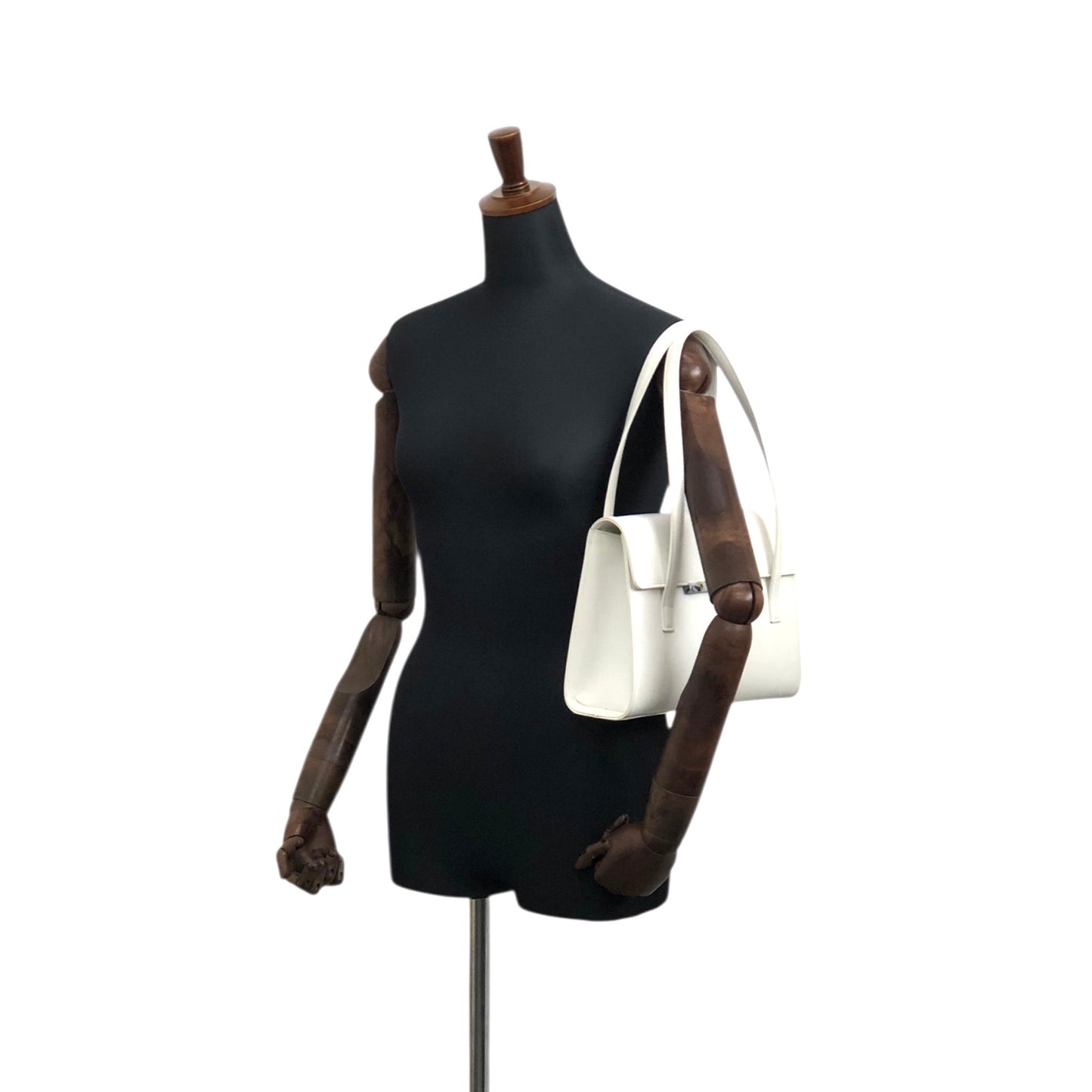 VALENTINO GARAVANI Logo Handbag White Vintage rfwnhz