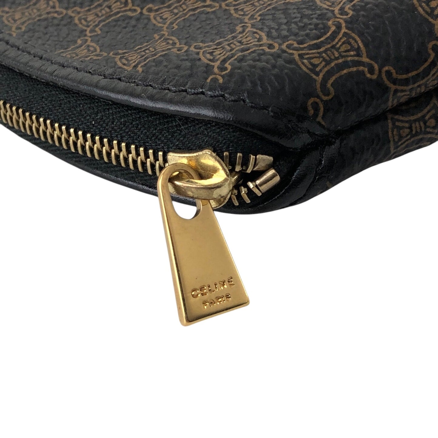 CELINE Macadam Blason Pouch Black Vintage yef5at