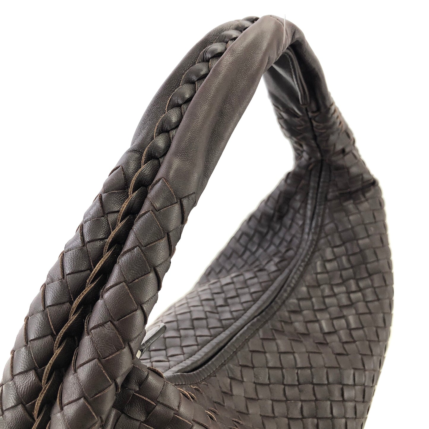 Bottega Veneta Intrecciato Leather Shoulder bag Hobobag Brown Vintage 7jiieg