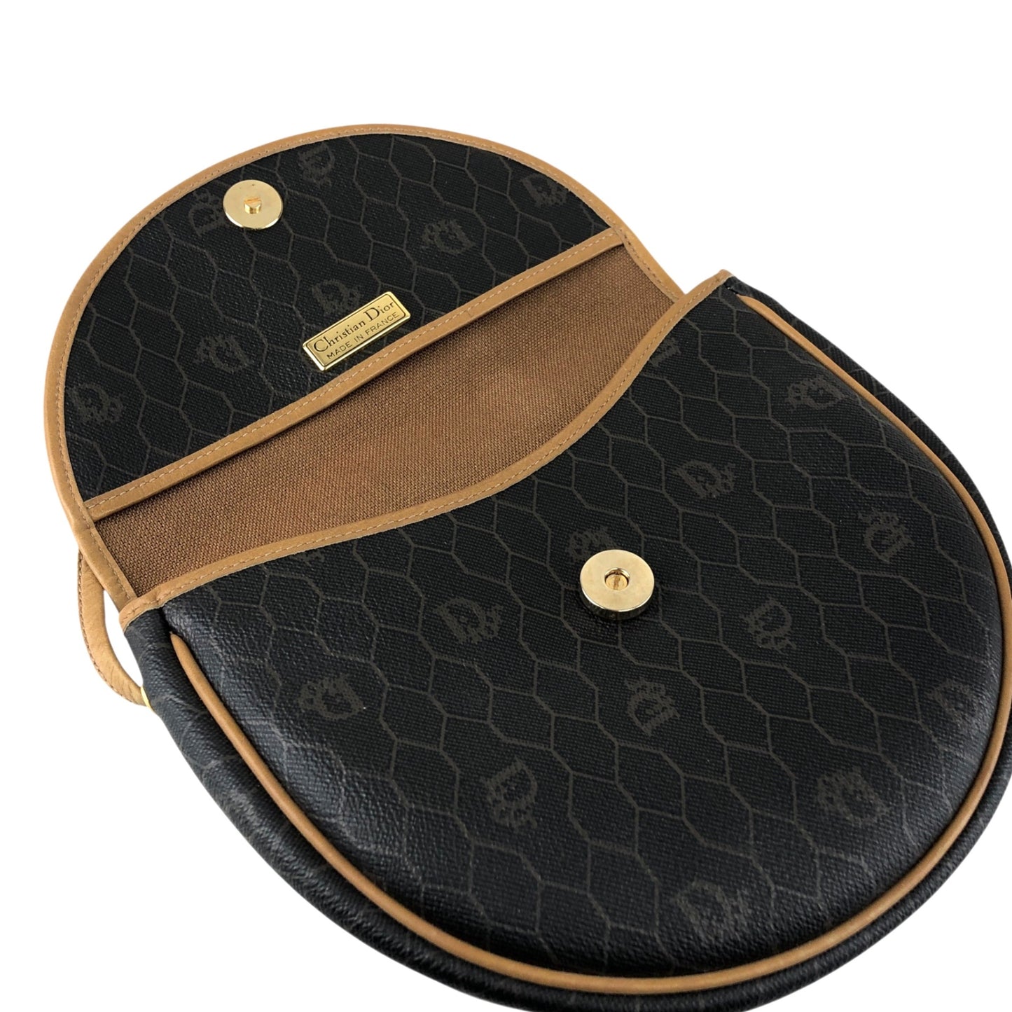 Christian Dior Honeycomb Pattern Shoulder bag Black Vintage p8wvy4