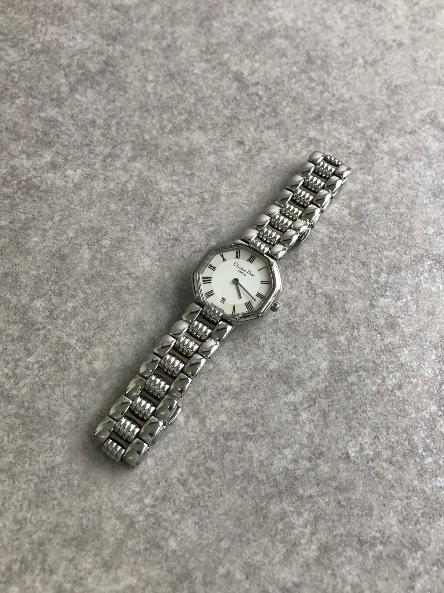Christian Dior Octagon Watch Silver Vintage ygwbm8